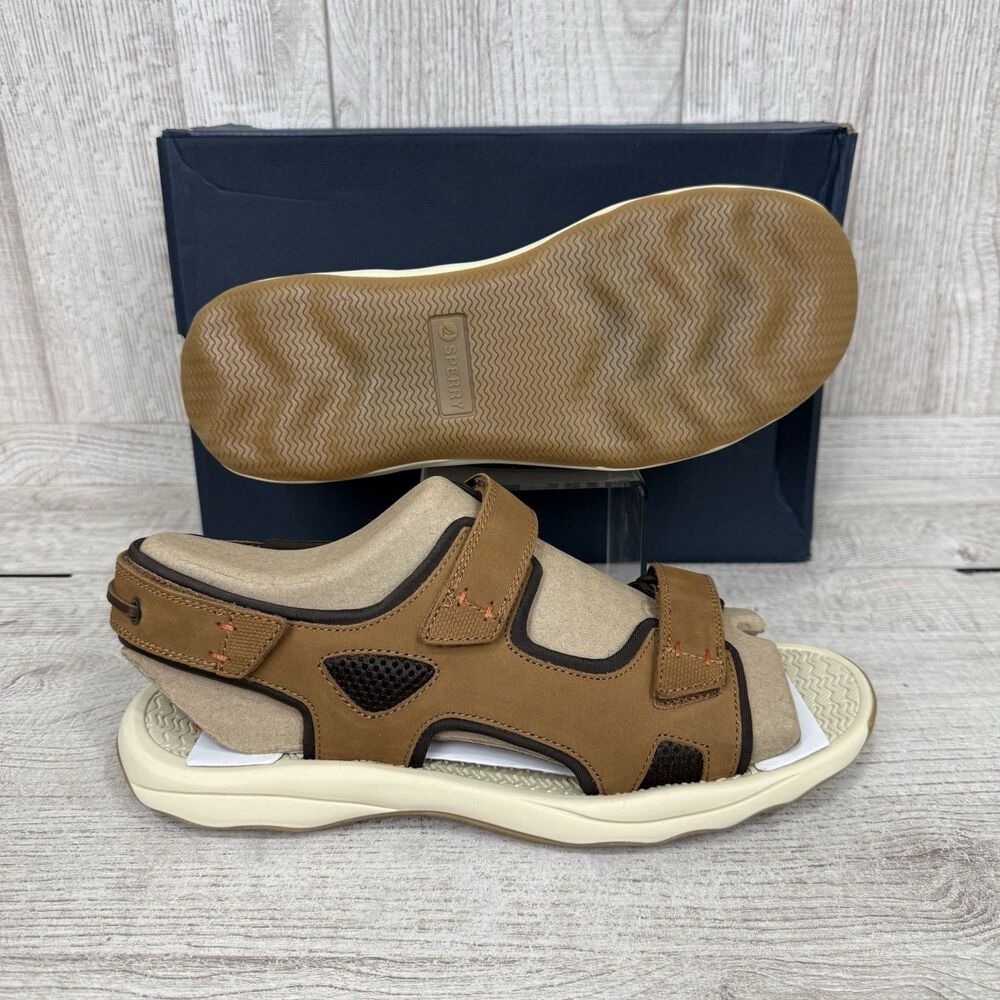 Sperry Deltona Men's Size 10.5 Strap Sandal Tan MM-236 Beach Travel Comfort New